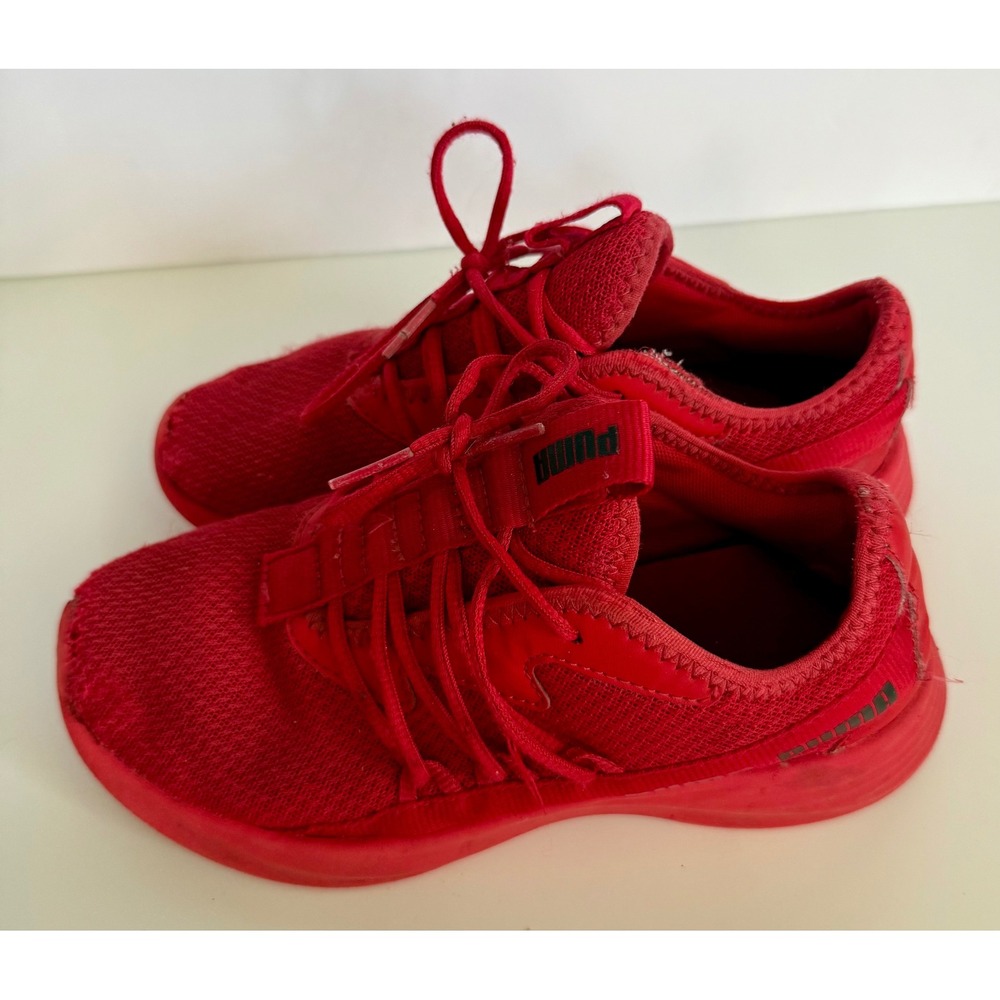Puma‎ Kids Red Athletic Sneakers Shoes Lace Up Size 2